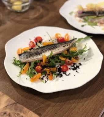 Grilled mackerel, watercress salad
