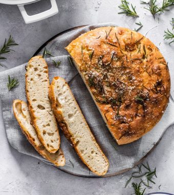 One Pan Focaccia Bread With Rosemary, Fennel Seed and Sea Salt