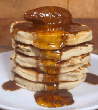 American Style Pancakes With Chocolate & Maple Syrup Butter